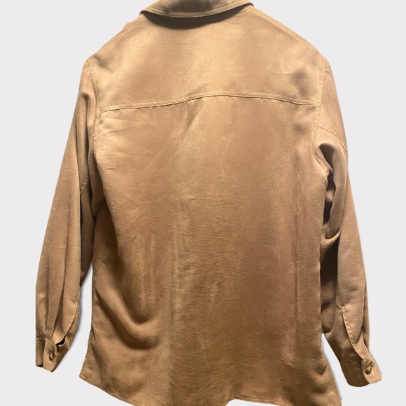 Vintage 1980s Liz Claiborne Super Soft suede feel flowy Button Down - Picture 3 of 4